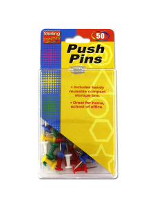 50 pack colored push pins