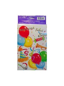 6pk foil birthday and get well cards