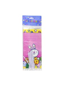 pink bunny 20 pack small treat bags w/twist ties