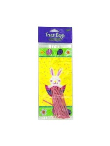treat bags small 20 pk w/twist ties bunny surprise