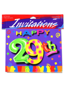 29th birthday invitation 8pk.