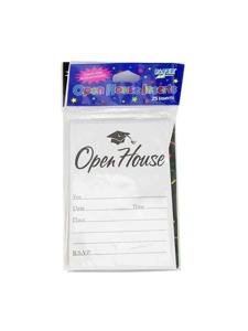 open house inserts 25 per pack white w/black