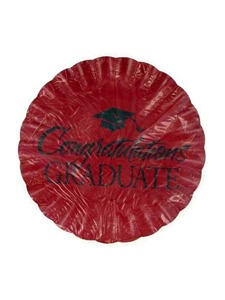 scalloped paper tray 8 in red