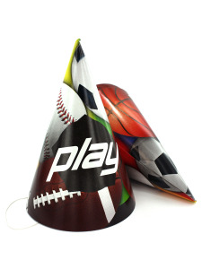 play sport 8 pack party hats