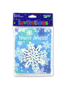 invitations 8 pk snowflake
