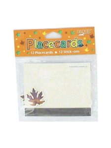 Place cards with autumn leaf design