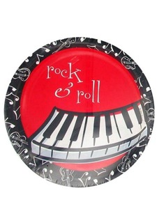 8 6.75 inches rock roll party plates