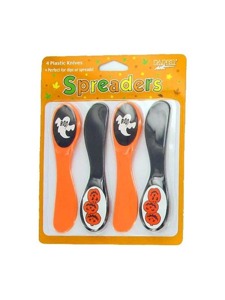 cheese spreaders 4 pk orange/black