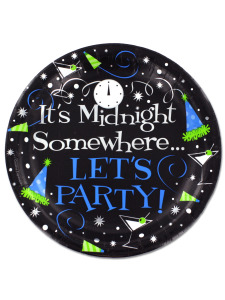 8 pk its midnight plates 6 3/4 inch round