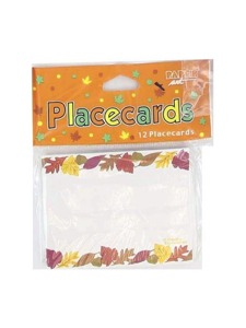 Place cards with fall leaves border