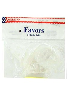 4 pack white bell favors