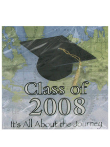 achievement class of 2008 36 count 12 7/8 x 12 7/8 napkins