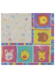 babys zoo 20 count 12 7/8 x 12 3/4 napkins