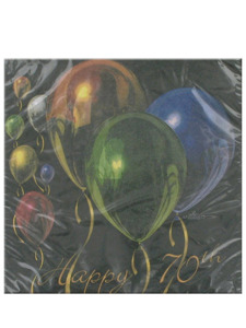 balloon celebration 70th 16 count 12 7/8 x 12 7/8 napkins
