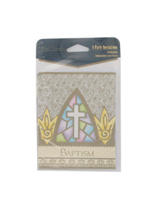 believe 8 count baptism party invitations/envelopes
