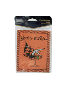 8 Pack bewitched Halloween party invitations