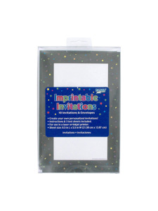 birthday milestones 10 count imprintable invites/envelopes