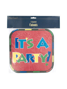 birthday party 3 assorted cutouts