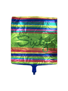 birthday stripes 60 metallic balloon