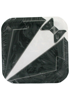 black tie 8 count 9.125 inch plates