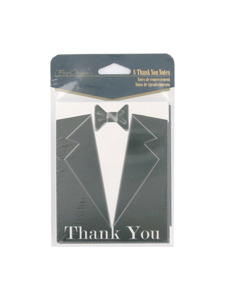 black tie 8 count thank you notes/envelopes