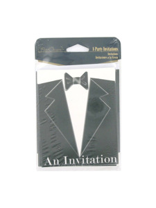 black tie 8 count party invitations/envelopes