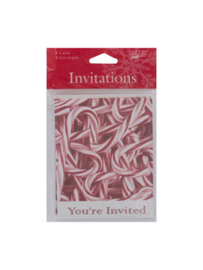 candy canes 8 pack invitations/envelopes