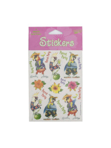 caribbean parrot 4 sheet stickers