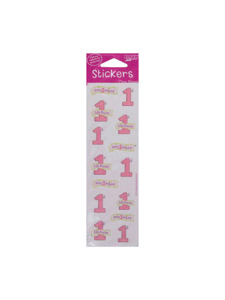 celebrate girl 1st birthday one sheet stickers