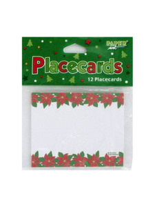 christmas pointsettia 12 count placecards