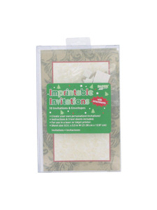 christmas foliage 10 count imprintable invites/envelopes