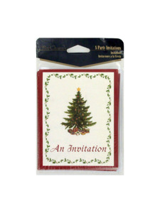 classic christmas 8 count invitations/envelopes