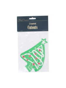 holiday tree 3 count cutouts