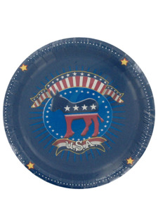 election time democrat 8 count 7 inch round plates