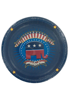 election time republican 8 count 8 7/8 inch round plates