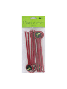 fiesta stripes 12 count plastic stirrers