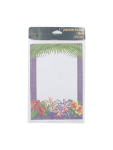 floral tropicana 8 count imprintable stationery