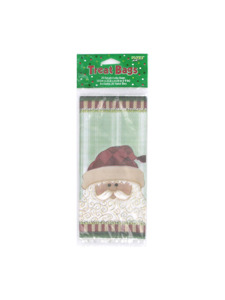 folksy santa 20 count 4 x 9 inch treat bags
