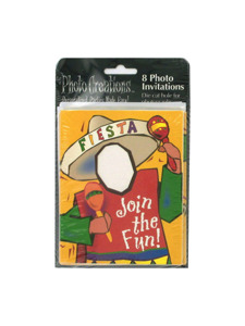 fiesta 8 count photo invitations/envelopes