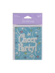 girl time cheer 8 count invitations/envelopes