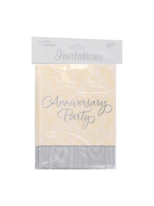 splendor 8 count silver anniversary invitations/envelopes
