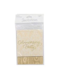 splendor 8 count gold anniversary invitations/envelopes