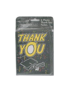 grad 8 count photo thank you notes/envelopes