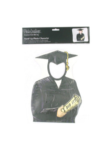 grad stand up photo character