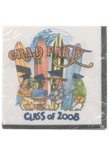 grad party class of 2008 16 count 12 7/8x 12 7/8 napkins
