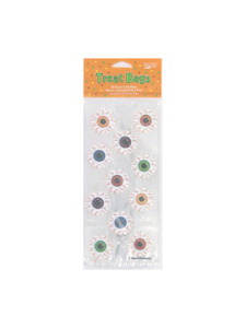 halloween eye ball 20 count cello bags 4 x 9 inch