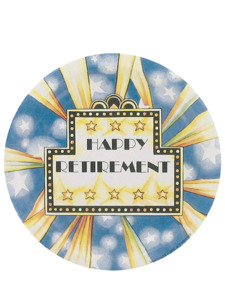 happy retirement 8 count 7 inch round plates