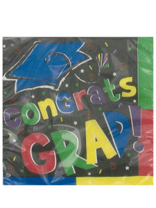 head of the class congrats grad 16 count 9 7/8x9 7/8 napkins