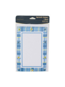 its a boy 8 count imprintable stationery sheets/envelopes