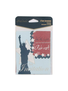 liberty 8 count party invitations/envelopes